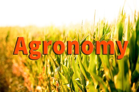 Agronomy .